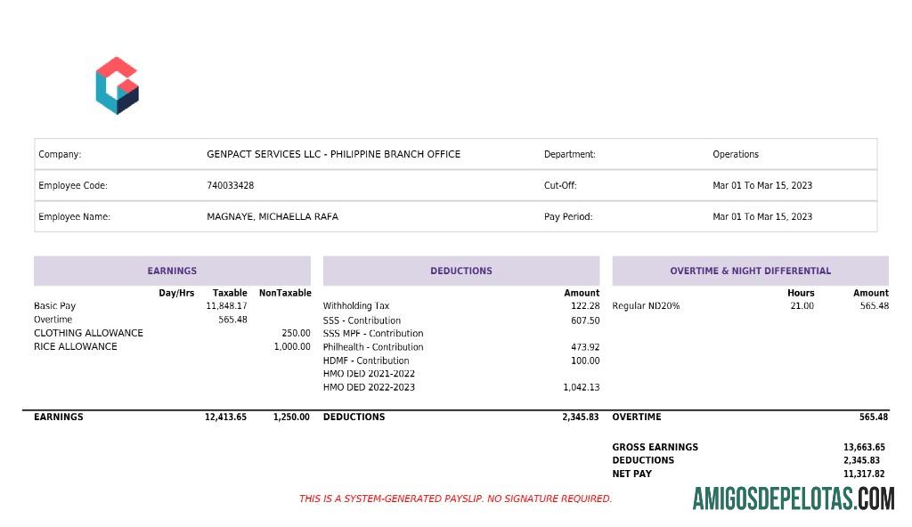 Em branco Modelo de recibo de pagamento de inteligência artificial da Genpact Services em formatos Word e PDF.pdf, 1